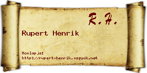 Rupert Henrik névjegykártya